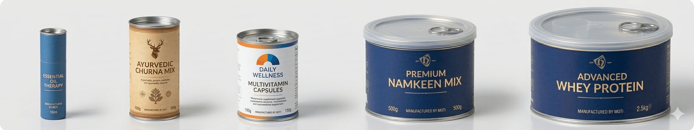 Sachet packaging inside can