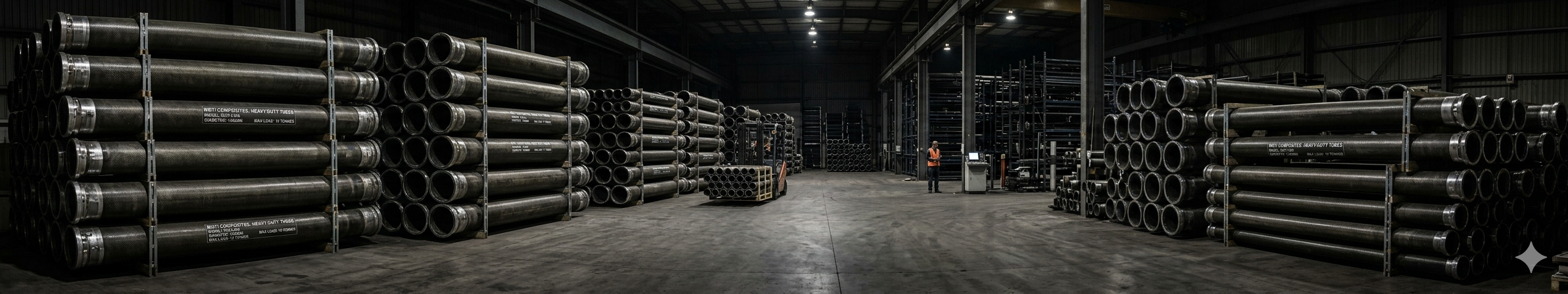 Composite tubes in warehouse and defence storage