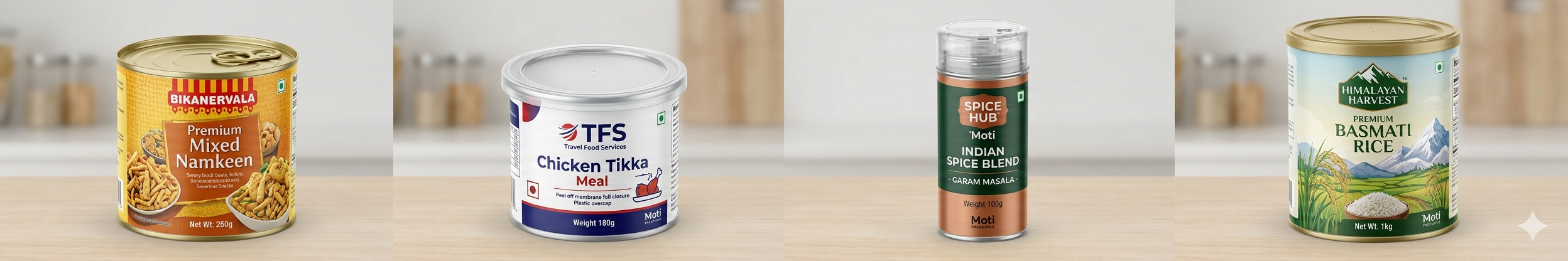 Actual Moti pet food cans + telescopic toy
